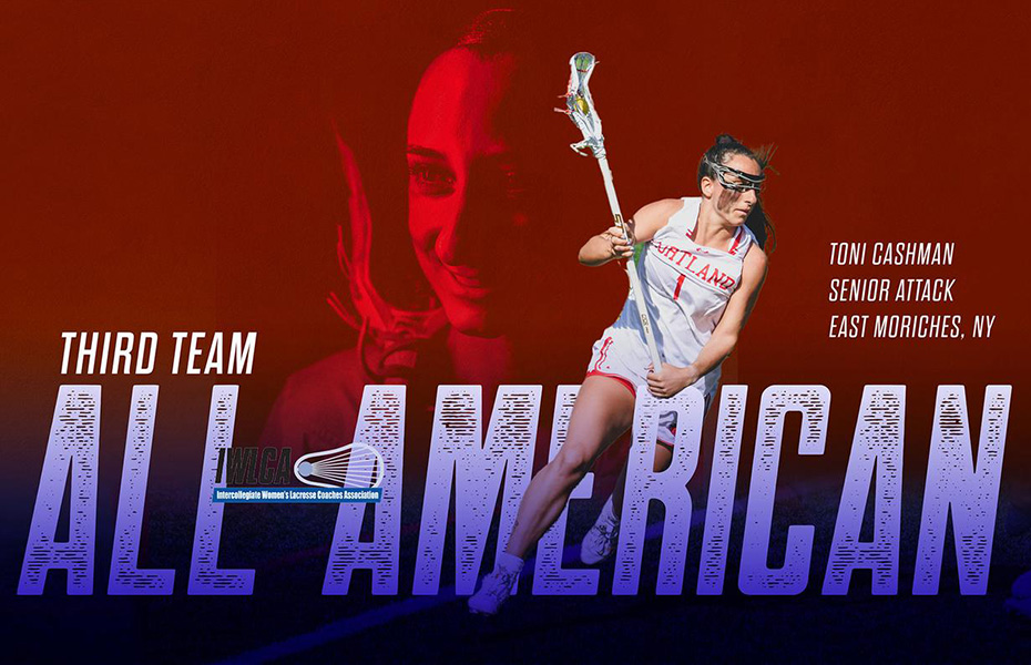 Cortland's Toni Cashman Named IWLCA All-American; Four Red Dragons on All-Region Team
