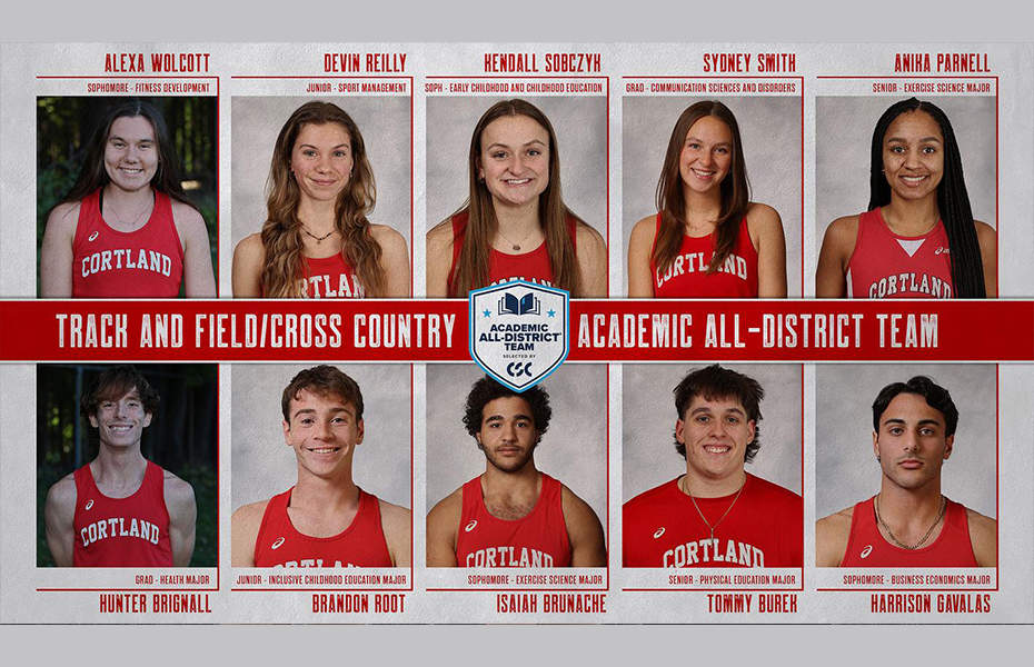 Cortland Places 10 on CSC Track and Field/Cross Country Academic All-District Teams