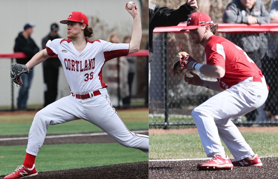 Cortland's Jessen and Tierney Take Home First 2025 SUNYAC Baseball Athlete of the Week Honors