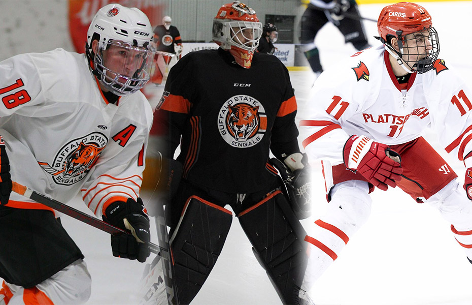 Glamos, Norrman and Bonfield Honored with SUNYAC Men's Ice Hockey Weekly Awards