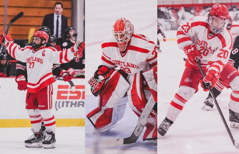 Cortland Sweeps SUNYAC Men's Ice Hockey Athlete of the Week Honors