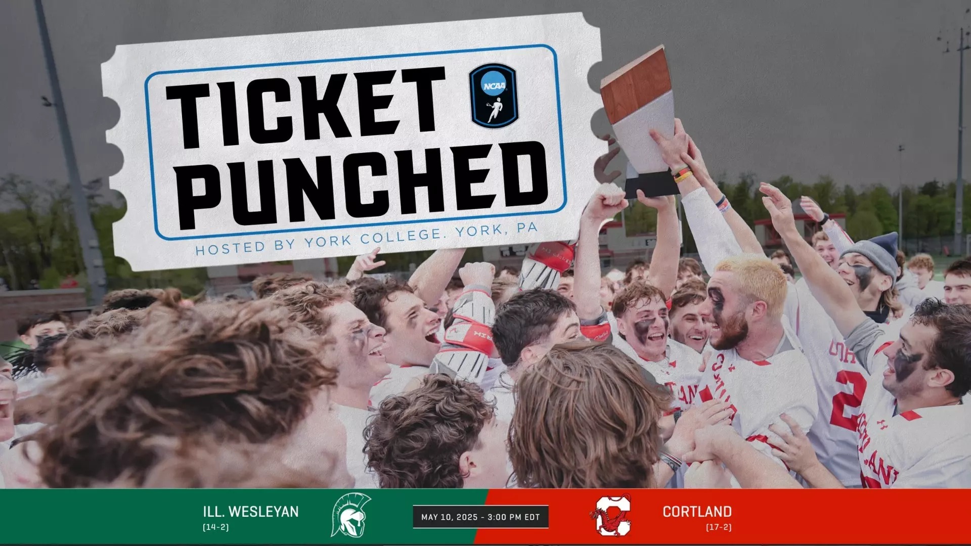 Cortland Men's Lacrosse to Face Illinois Wesleyan in NCAA Second Round Saturday at York (Pa.)