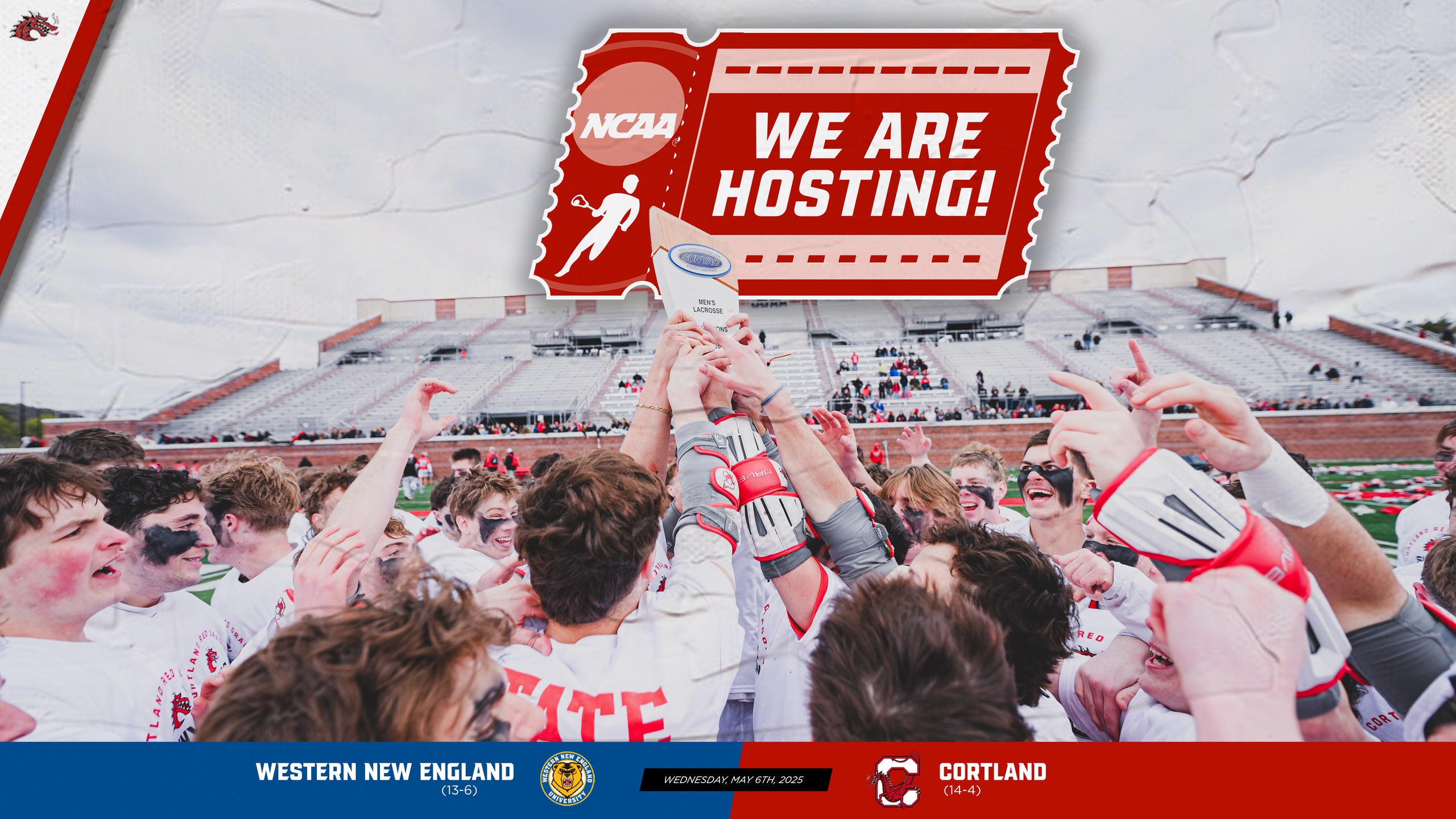 Cortland Men's Lacrosse to Host Western New England in NCAA First Round on Wednesday