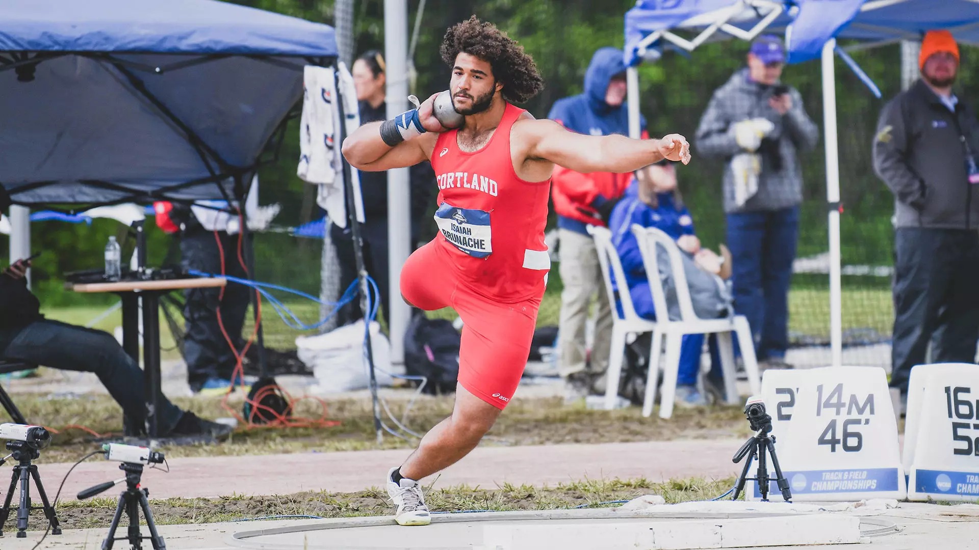 Isaiah Brunache National Runner-up in Shot Put, Two Advance to 400m Finals, During NCAA Day 2