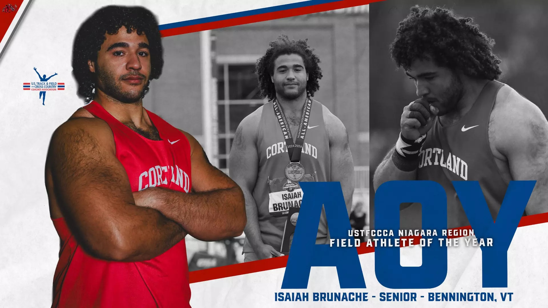 Cortland's Isaiah Brunache Named USTFCCCA Niagara Region Field Athlete of the Year