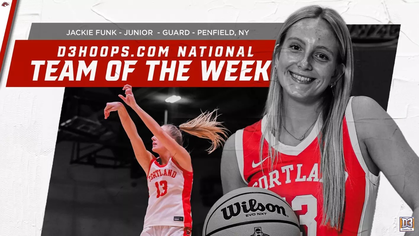 Cortland's Jackie Funk Earns D3hoops.com Weekly Honors