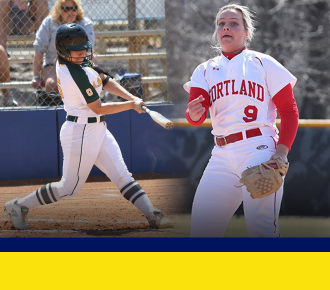 Cortland and Oswego capture weekly softball awards