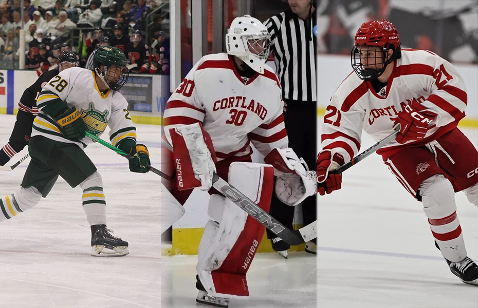 Burke, Shelest and Legault Earn SUNYAC Men's Ice Hockey Weekly Honors