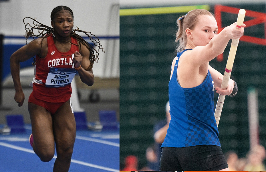 Pittman and Pellechia Named SUNYAC Women's Indoor Track and Field Athletes of the Week