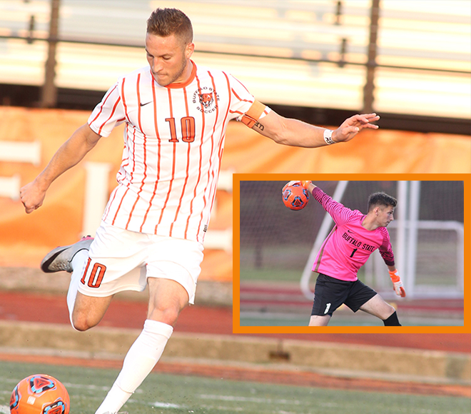 Buffalo State's Pavone and Queen chosen as SUNYAC Men's Soccer Athletes of the Week