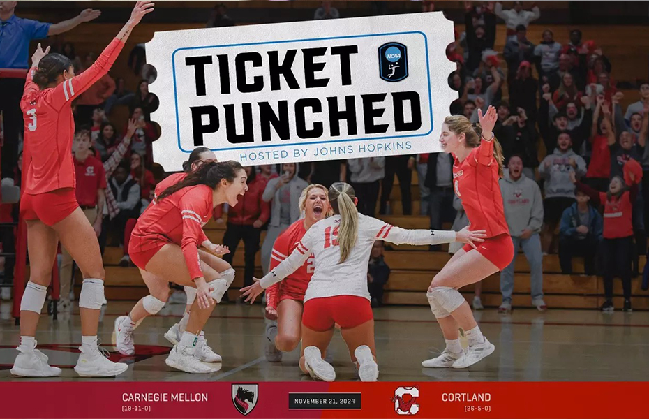 Cortland Volleyball to Face Carnegie Mellon in NCAA First Round Thursday at Johns Hopkins
