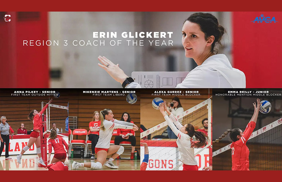 Cortland Earns Four Regional, Three All-America Awards; Glickert Regional Coach of the Year